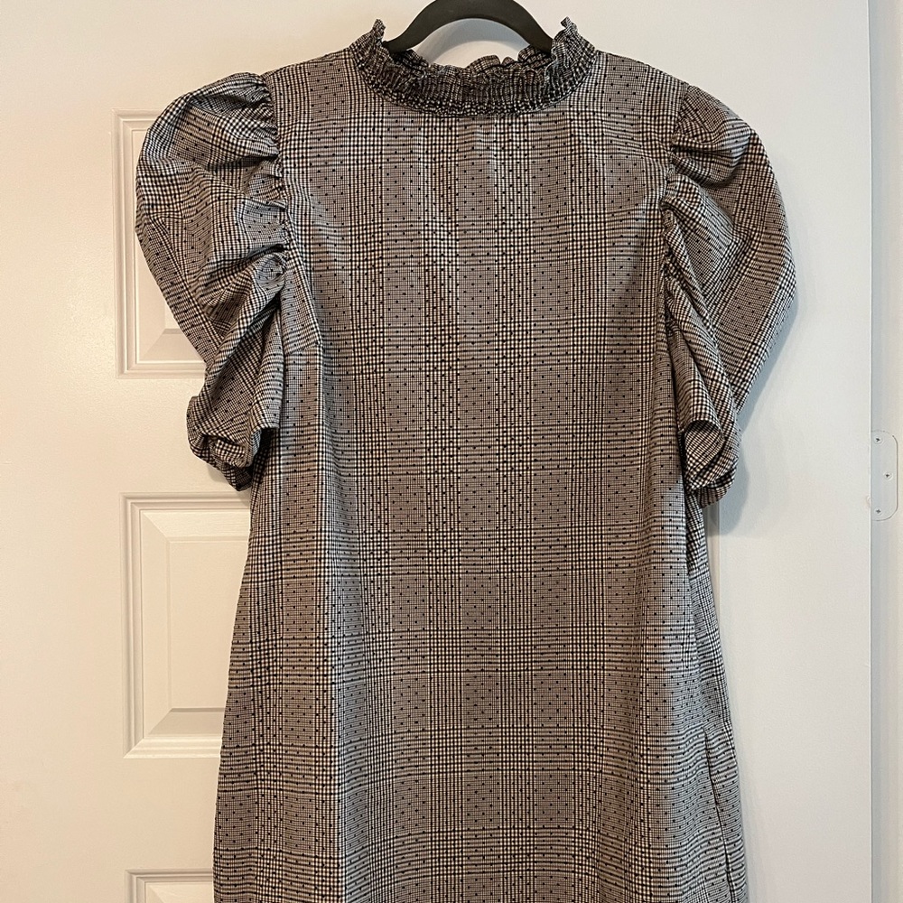 Zara Plaid Dot Print Dress